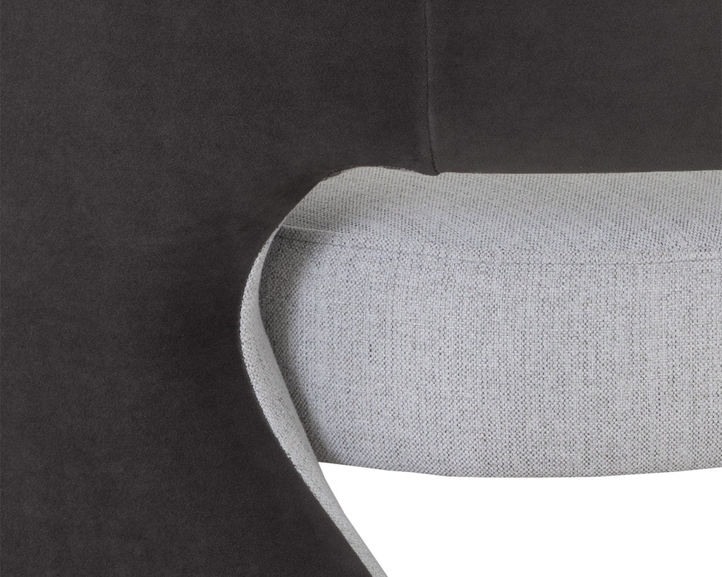 Rosalia Lounge Chair - Mina Light Grey / Meg Ash