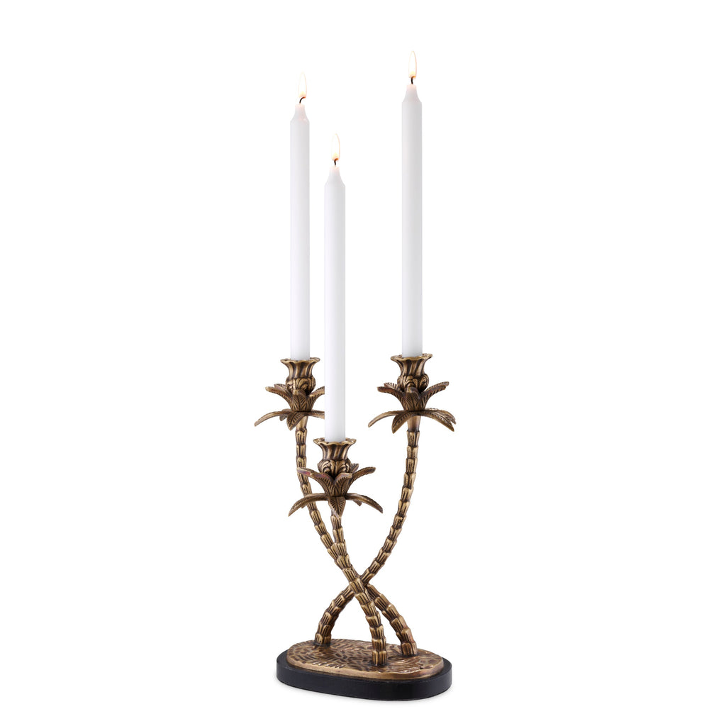 Candle Holder Villa D'Este Vintage Brass Finish