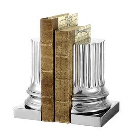 Bookend Pillar Nickel Finish Set of 2