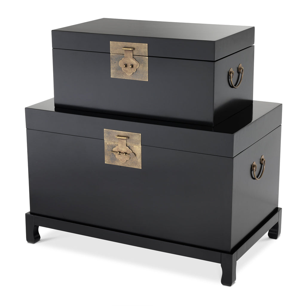 Chests Kani Black Finish Set of 2