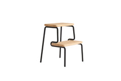 Slalom Step Stool, White Pigmented Lacquered Solid Oak