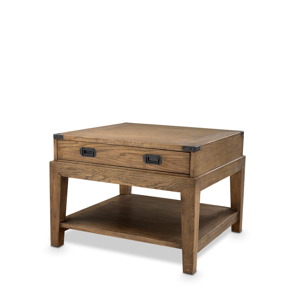 Side Table Military Smoked Oak Finish