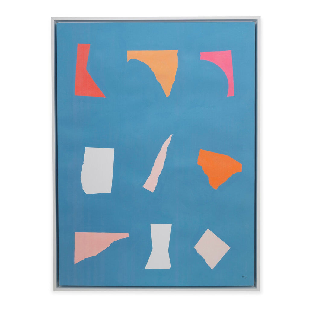 Marie Lawyer, Floating Fragments on Blue 2