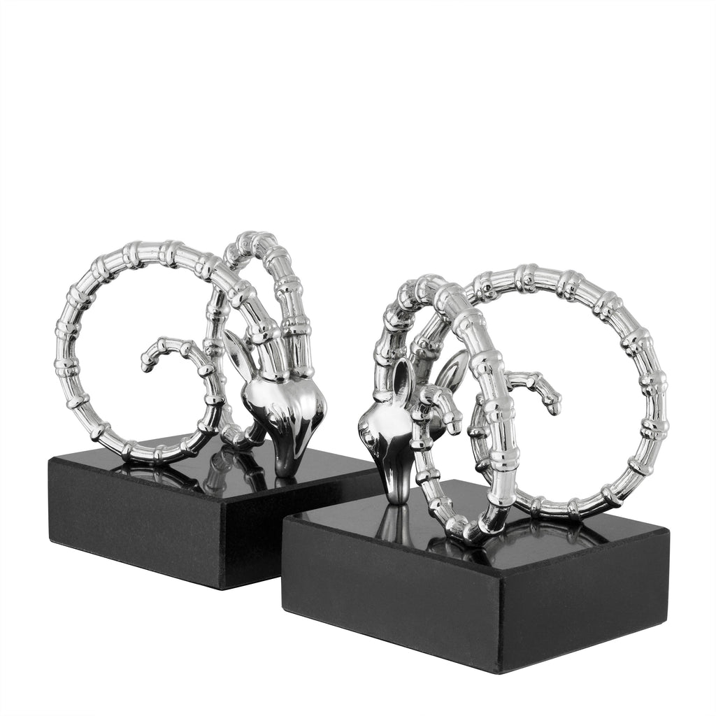 Bookend Ibex Nickel Finish Set of 2