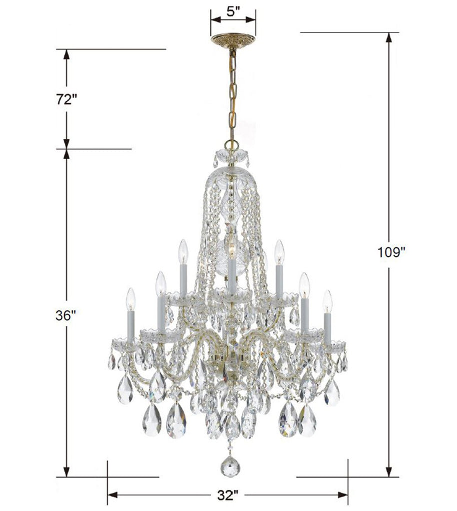 Traditional Crystal 10 Light Chandelier