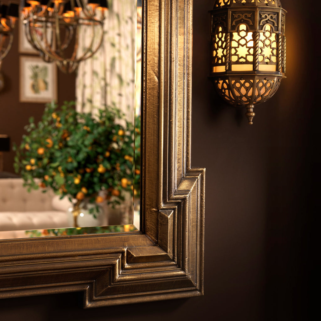 Mirror Livorno Square Antique Brass Finish