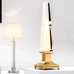 Table Lamp Solaire Gold Finish Crystal Glass