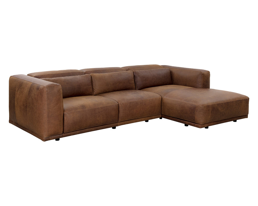 Beau Sofa Chaise - Raf - Aged Cognac Leather