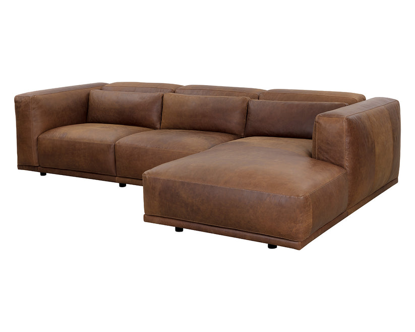 Beau Sofa Chaise - Raf - Aged Cognac Leather