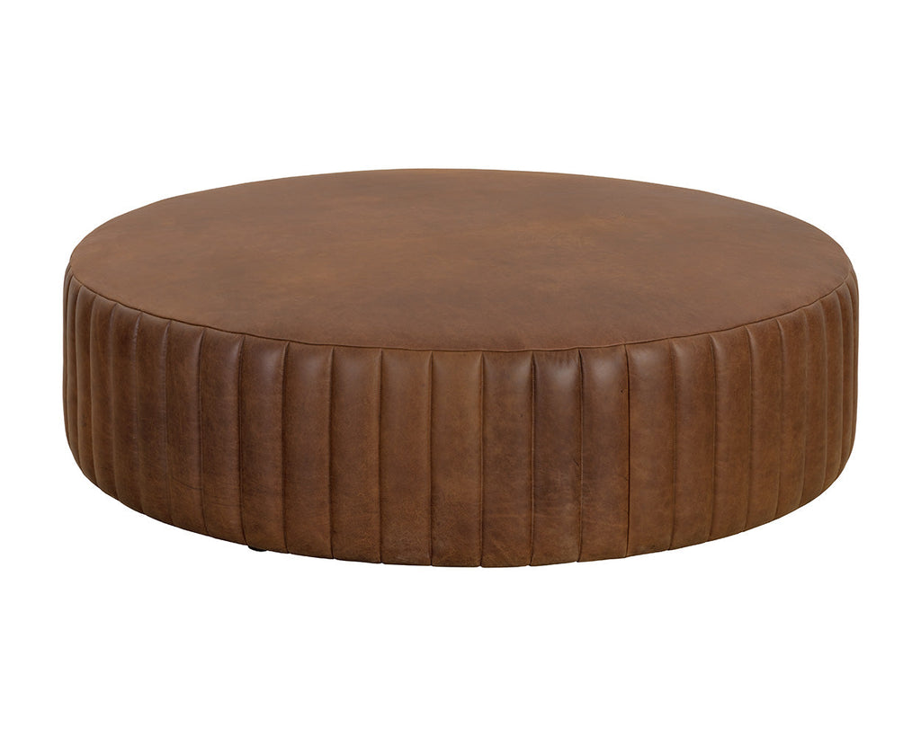 Divano Ottoman - Aged Cognac Leather