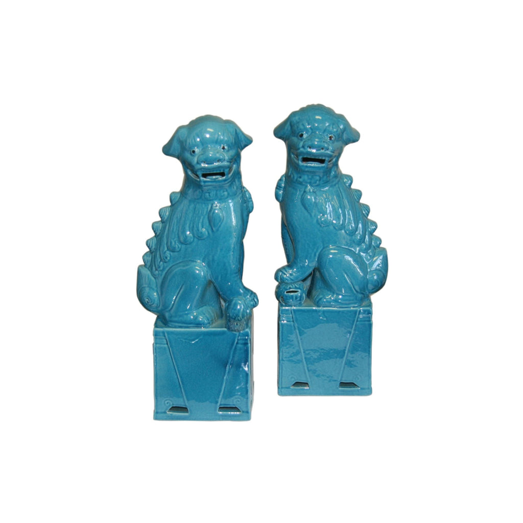 Sitting Foo Dog Pair Turquoise M