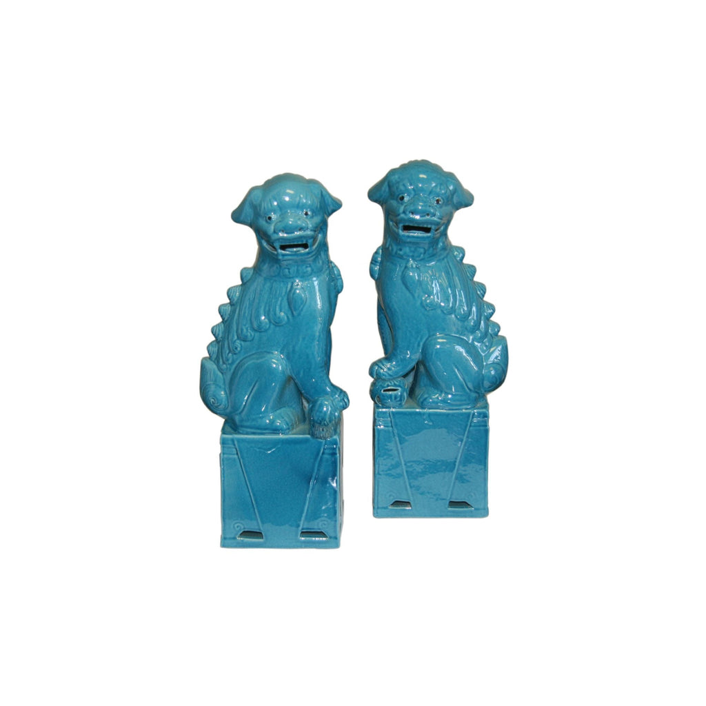 Sitting Foo Dog Pair Turquoise S