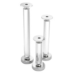 Candle Holder Chapman Nickel Finish Clear Set of 3