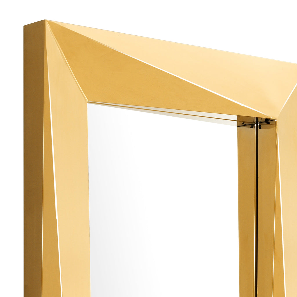 Mirror Rivoli Rectangular Gold Finish