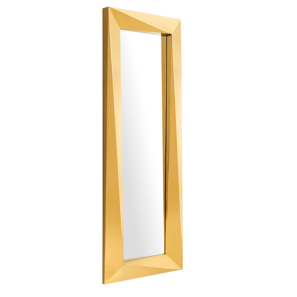 Mirror Rivoli Rectangular Gold Finish