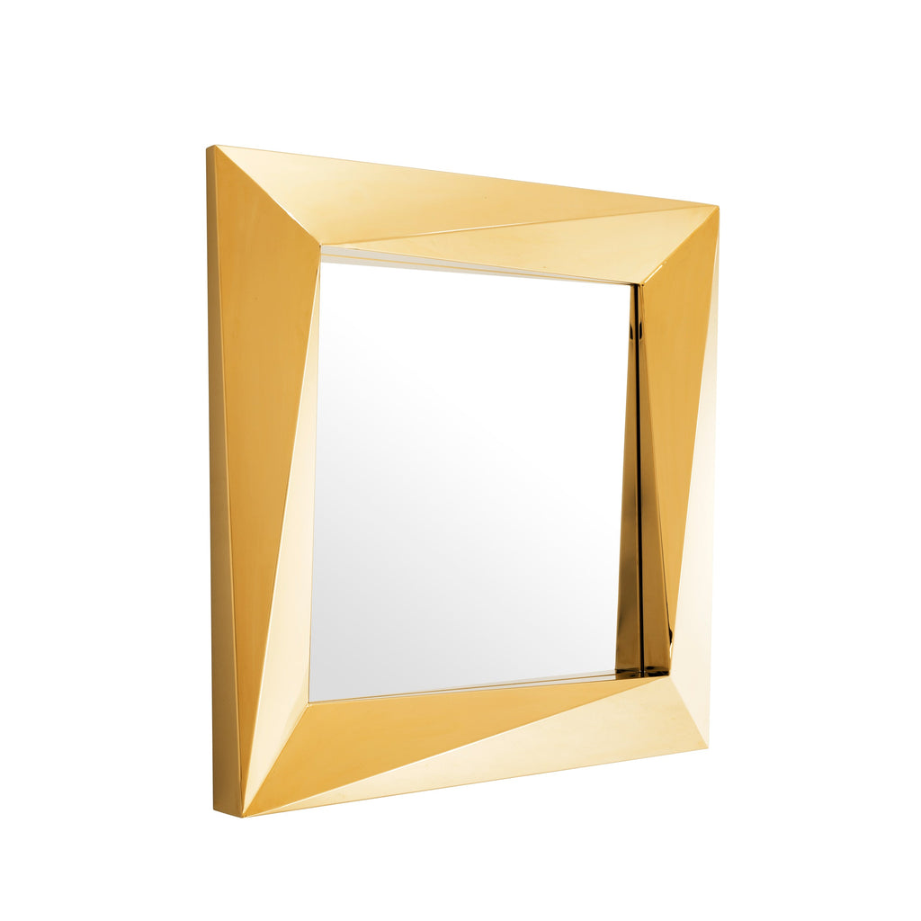 Mirror Rivoli Square Gold Finish