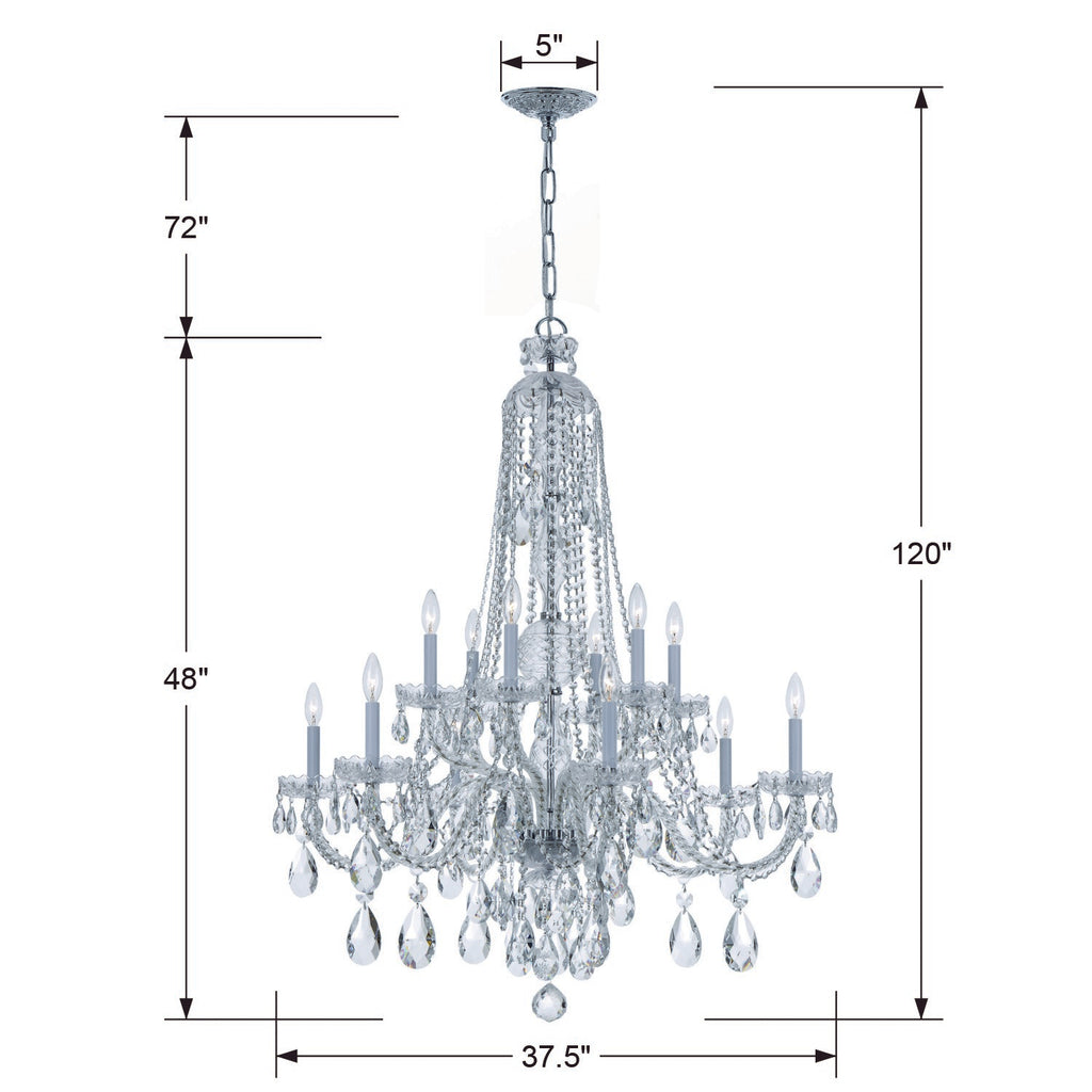 Traditional Crystal 12 Light Chandelier