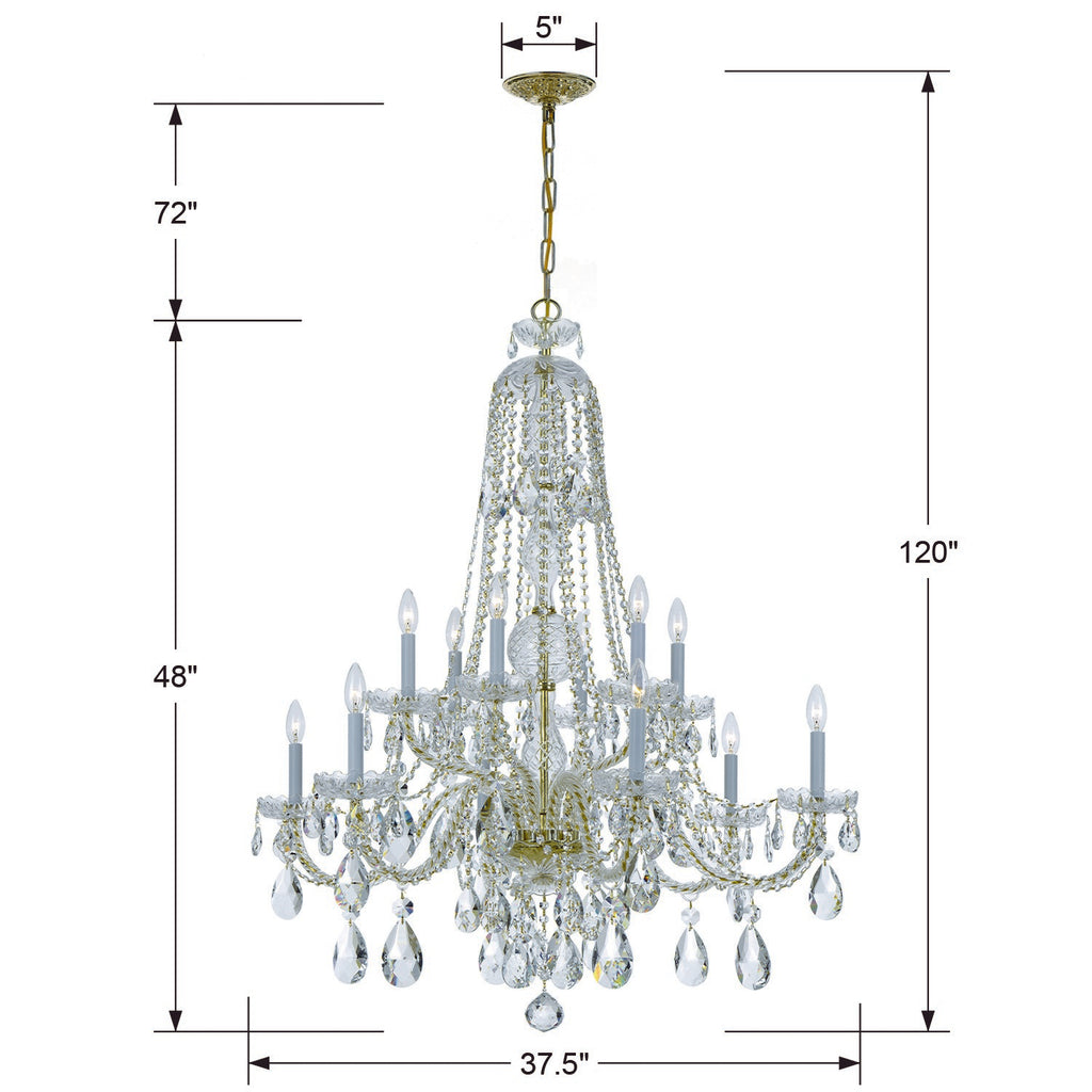 Traditional Crystal 12 Light Chandelier