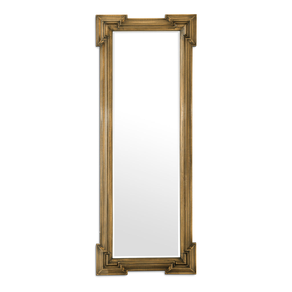 Mirror Livorno Rectangular Antique Brass Finish