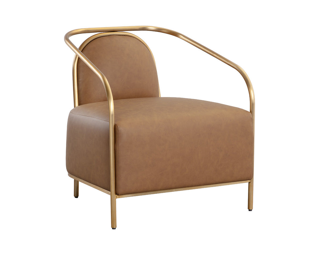 Cicero Lounge Chair - Milliken Cognac