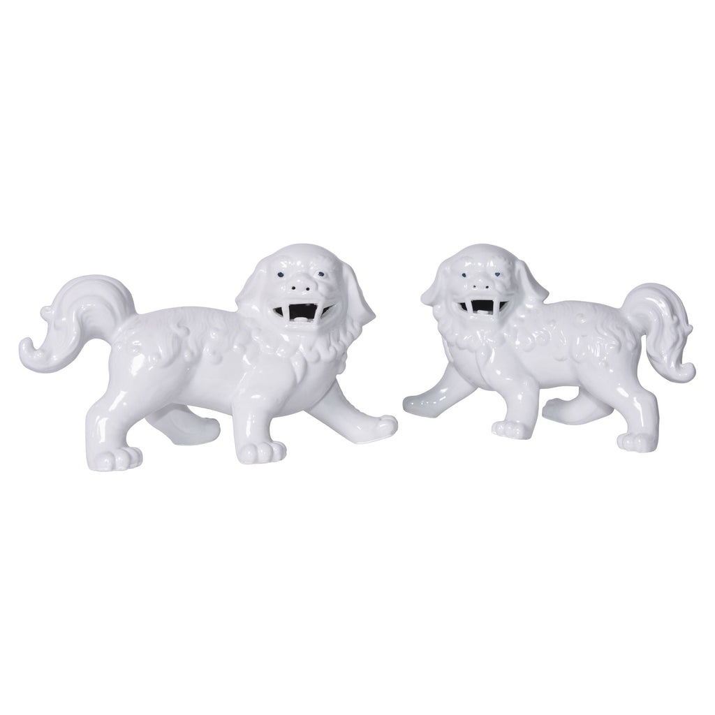 Walking Foo Dog Pair White