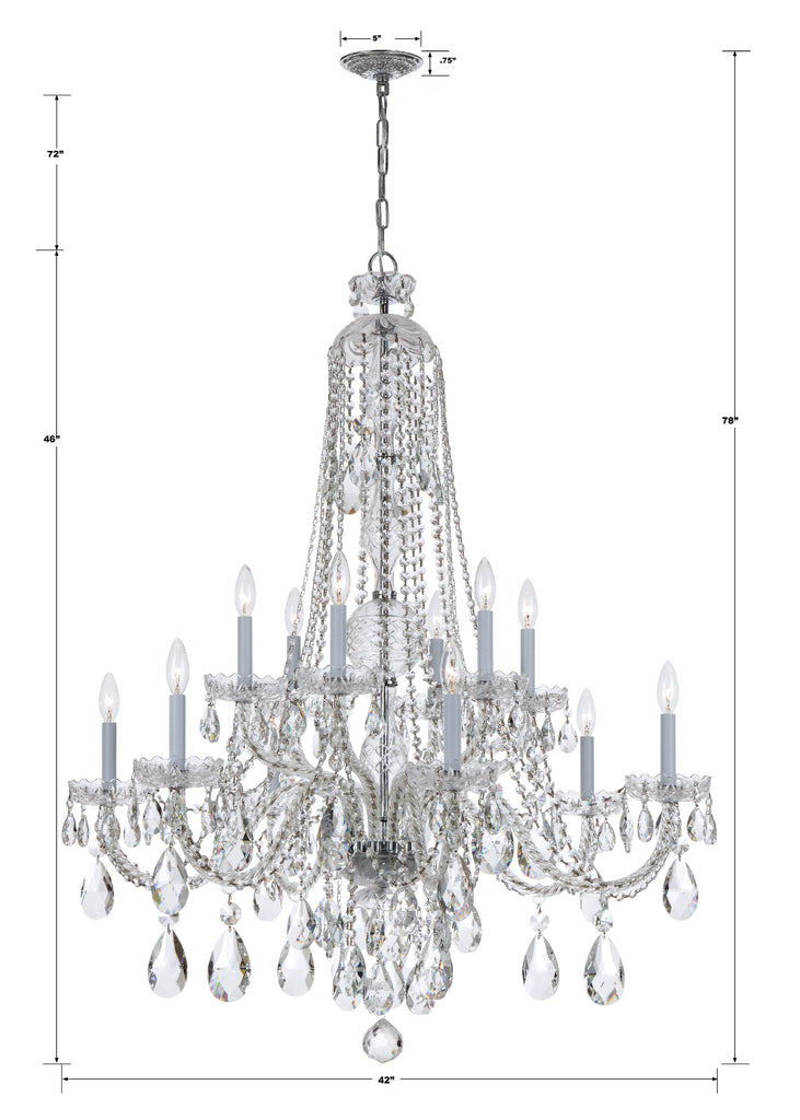 Traditional Crystal 12 Light Chandelier