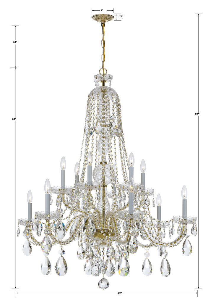 Traditional Crystal 12 Light Chandelier