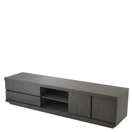 Tv Cabinet Crosby Charcoal Grey Oak Veneer