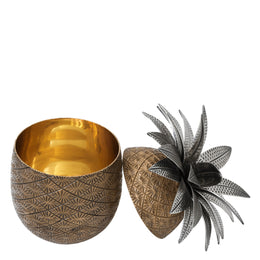 Box Pineapple Ant Brass Finish Ant Silver Plated