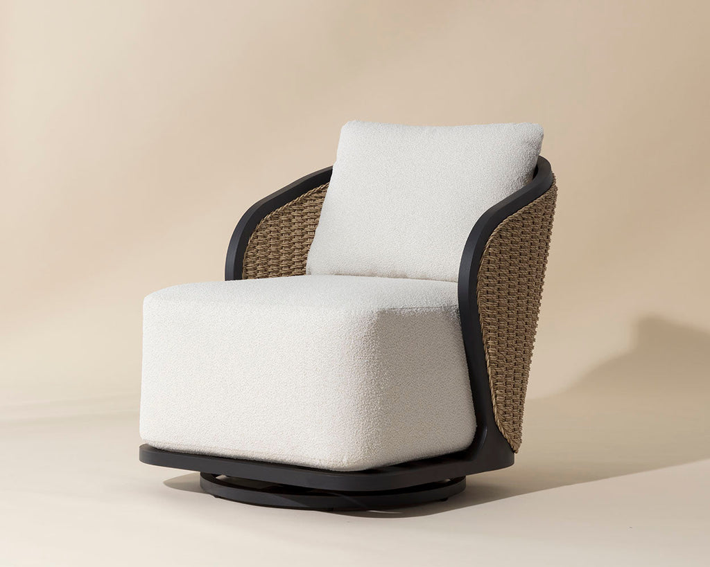 Bora Swivel Lounge Chair - Louis Cream