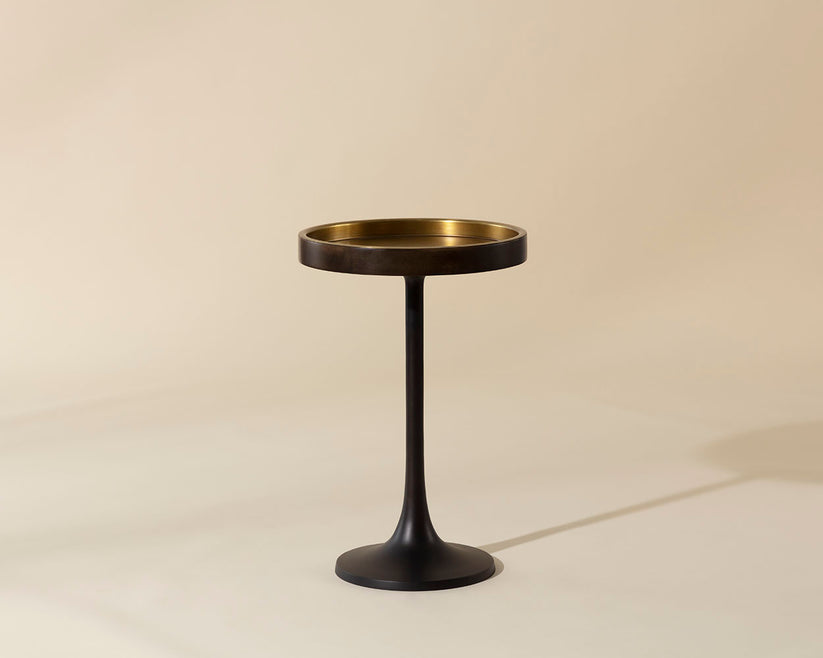 Tekoa End Table, Antique Brass