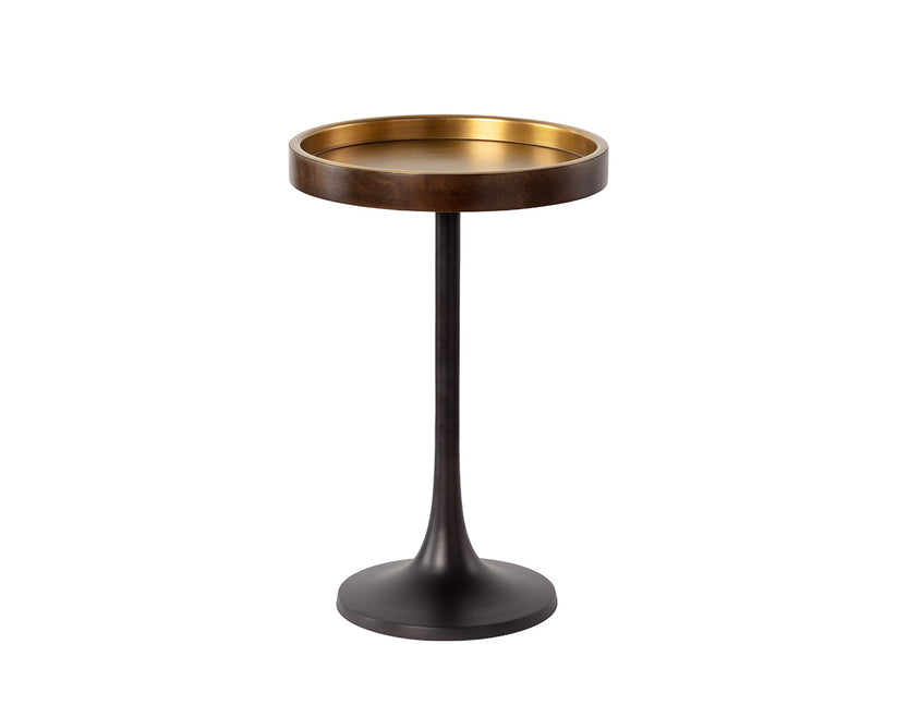 Tekoa End Table, Antique Brass