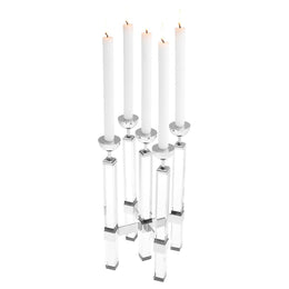 Candle Holder Naturale Crystal Glass Nickel Finish