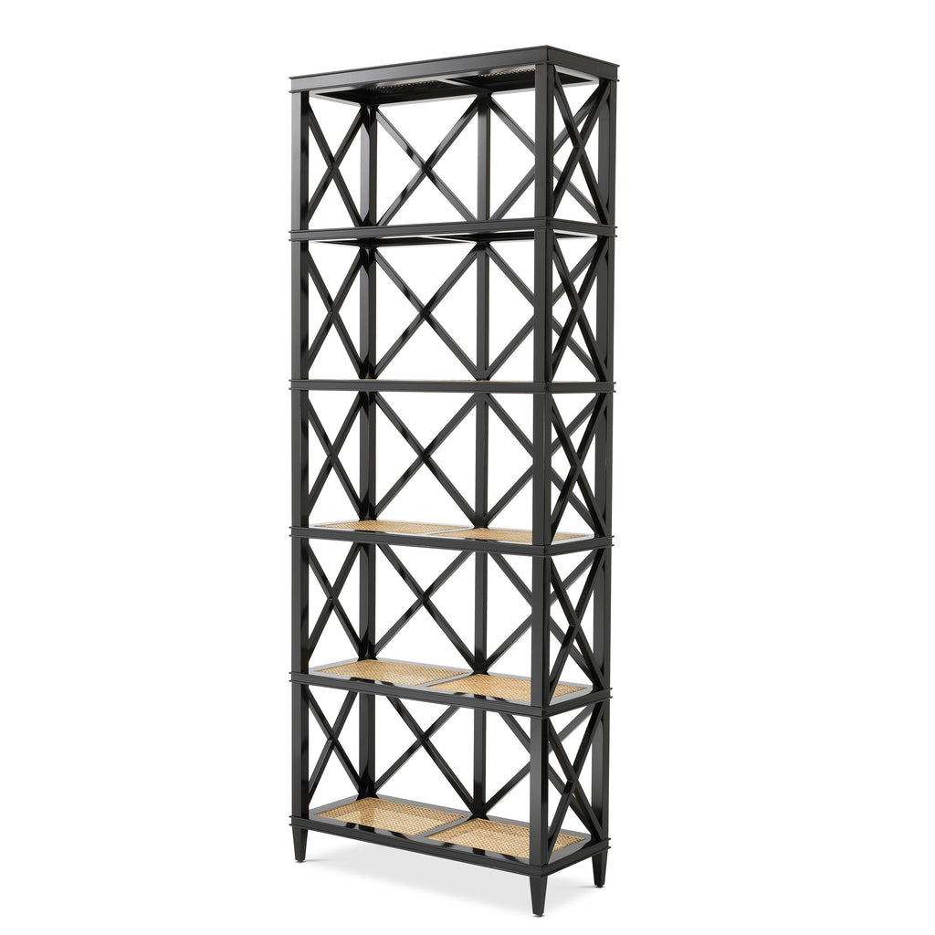 Cabinet Bahamas Black Finish Natural Cane