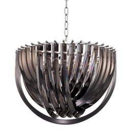 Chandelier Murano Smoke 19.5" Diameter X 13" H