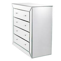 Chest Brera Mirror Glass 4 Drawer