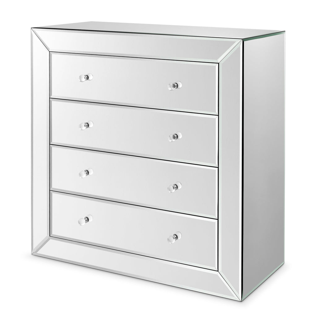 Chest Brera Mirror Glass 4 Drawer