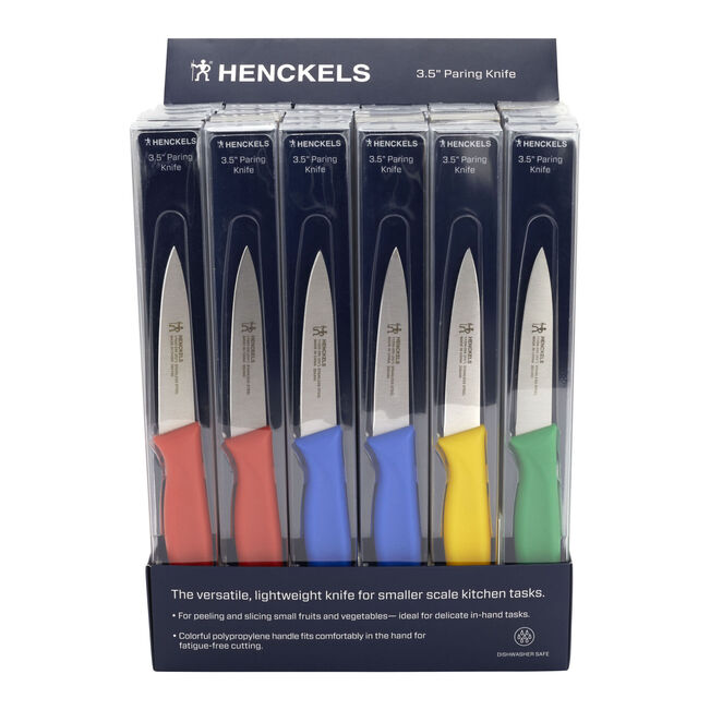 24-Piece 4" Serrated Utility Knife Display Set - Multi-Colored