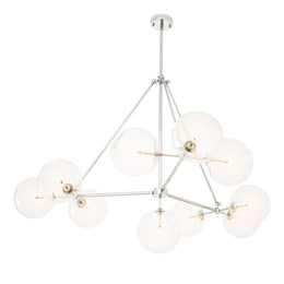 Chandelier Bermude Nickel Finish Clear Glass