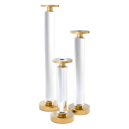 Candle Holder Chapman Gold Finish Clear Set of 3