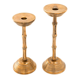 Candle Holder Gallions Vintage Brass Finish S/2