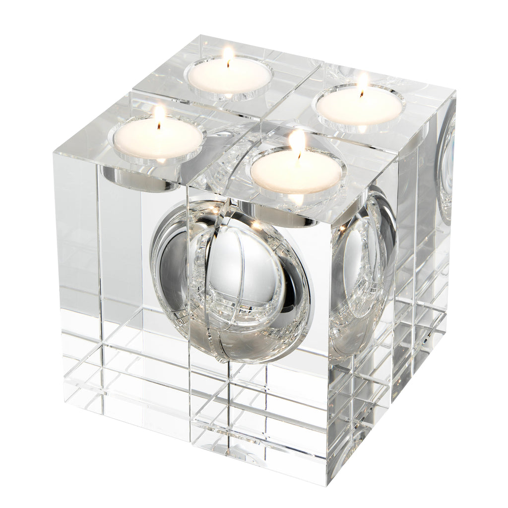 Tealight Holder Argenta Crystal Glass Set of 4