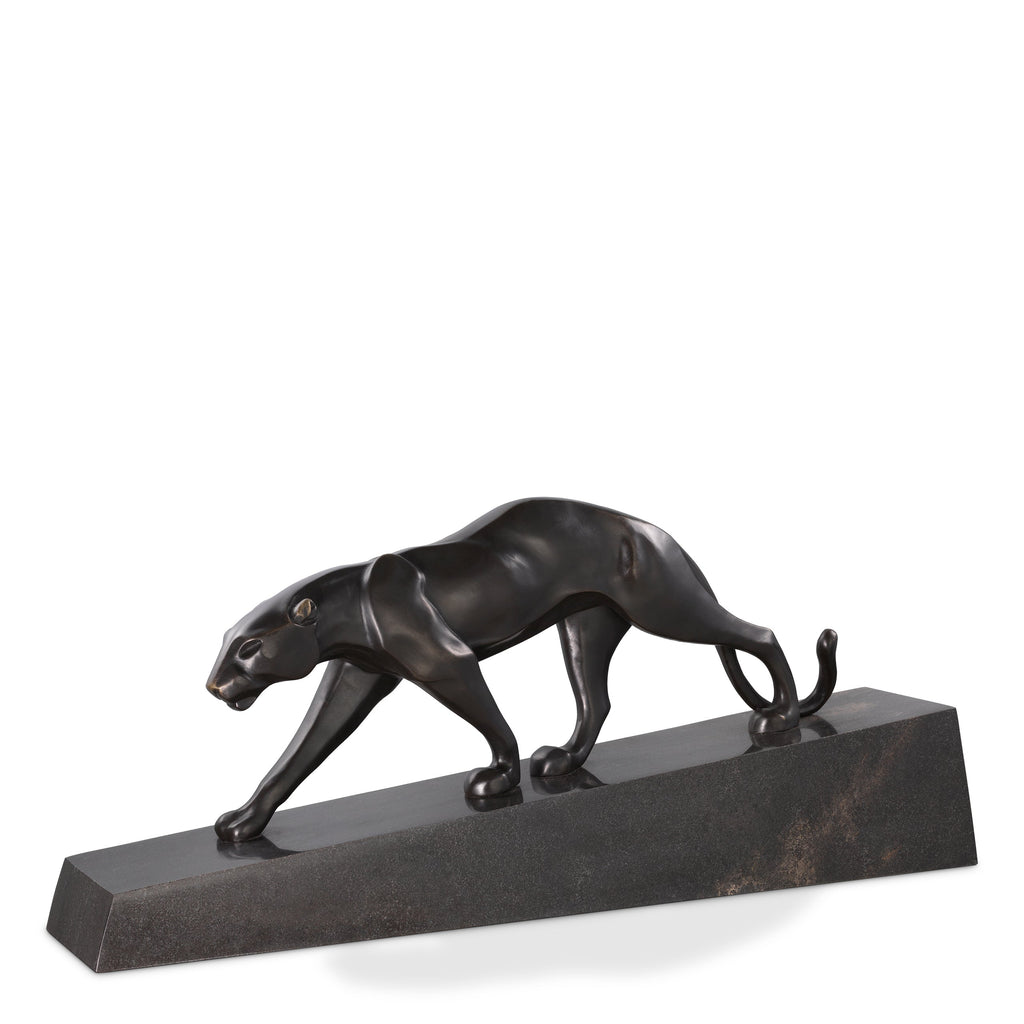 Pantherae Bronze On Marble Base