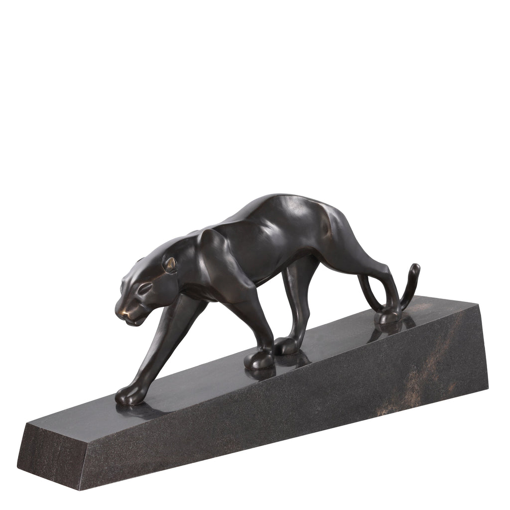 Pantherae Bronze On Marble Base