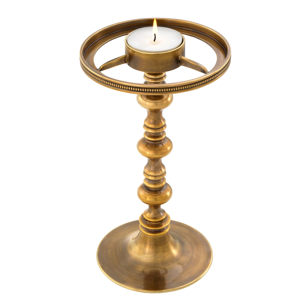 Tealight Holder with Shade Evreux Vintage Brass Fi