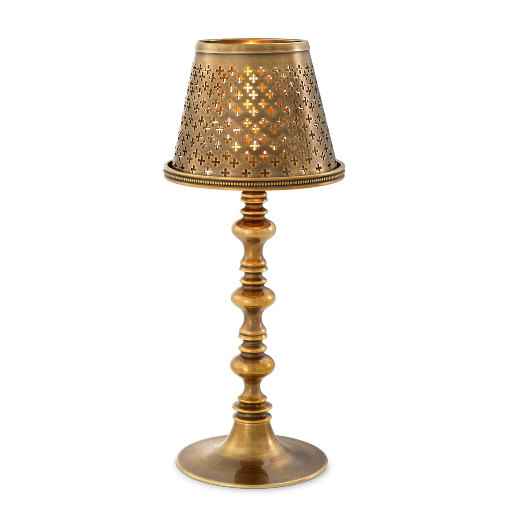 Tealight Holder with Shade Evreux Vintage Brass Fi