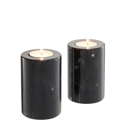 Tealight Holder Tobor S Black Marble Set of 2