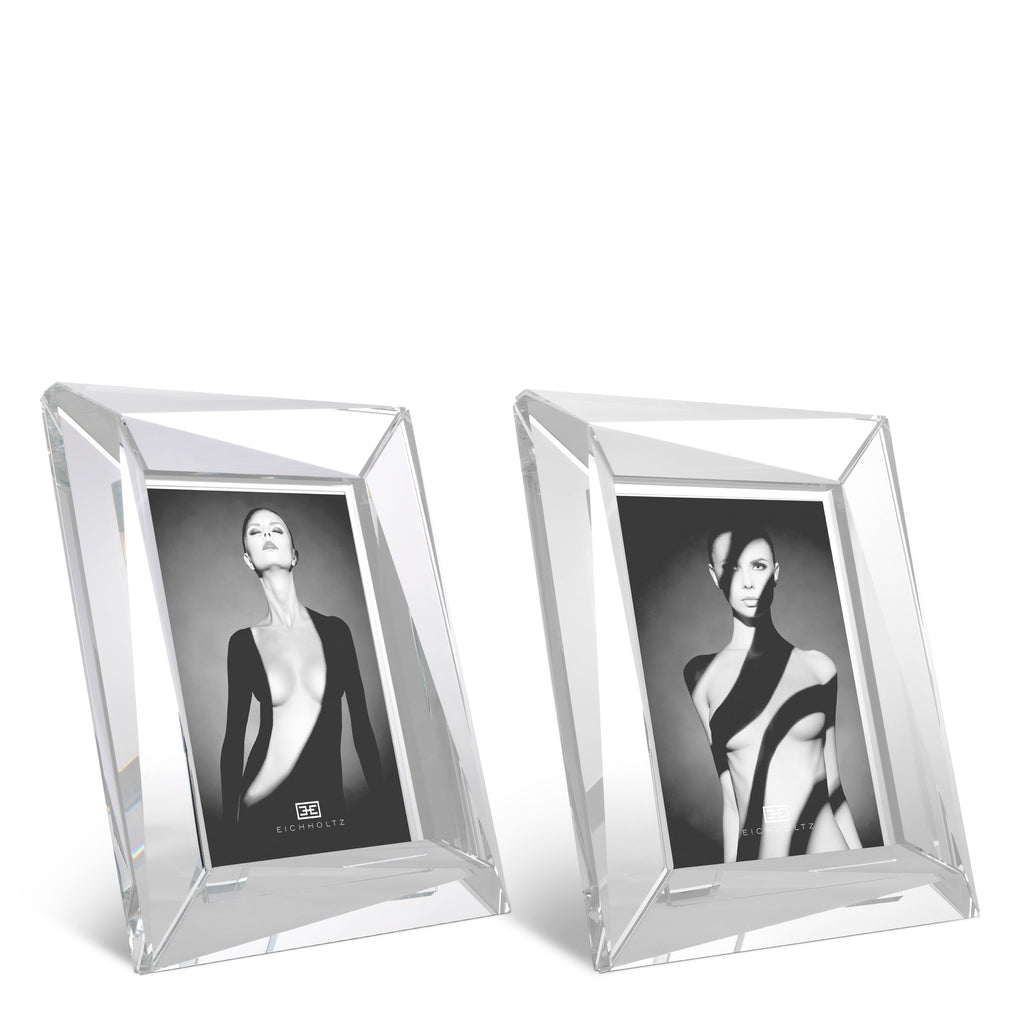 Picture Frame Obliquity L Crystal Glass Set of 2