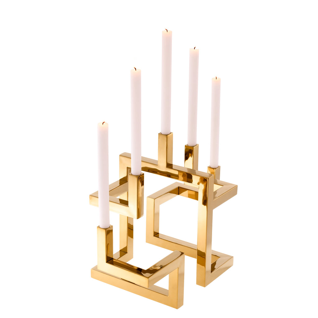 Candle Holder Skyline Brass Plated