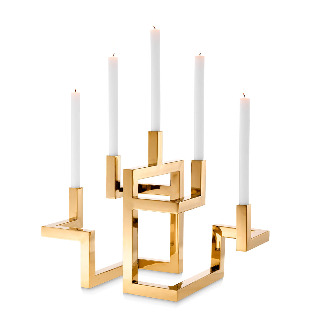 Candle Holder Skyline Brass Plated